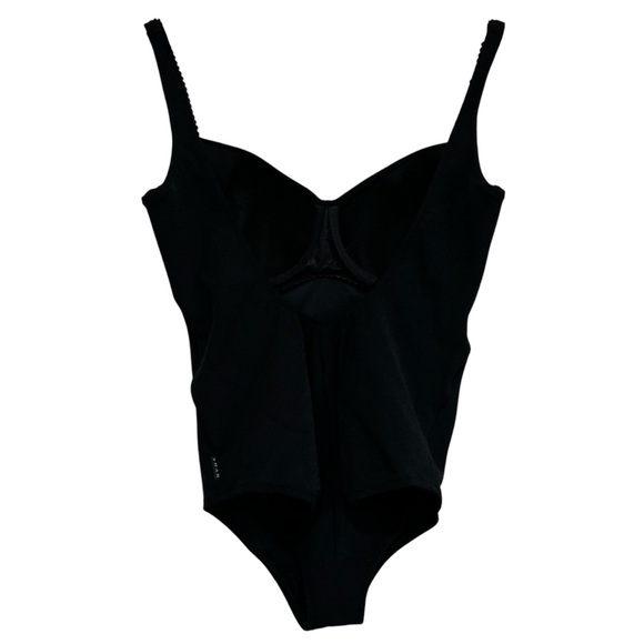 SHAN Classic Black One-Piece Sweetheart Swimsuit Underwire Open Back Size 12