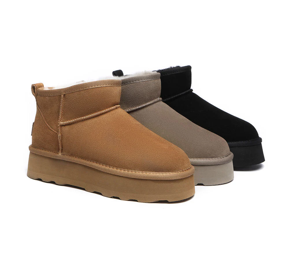 australian shepherd ugg boots sheepskin wool mini platform thick bottom ronnie