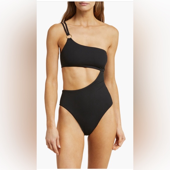Vitamin A Cosmo Cutout One-Shoulder Rib One-Piece Swimsuit, X-Small, $170