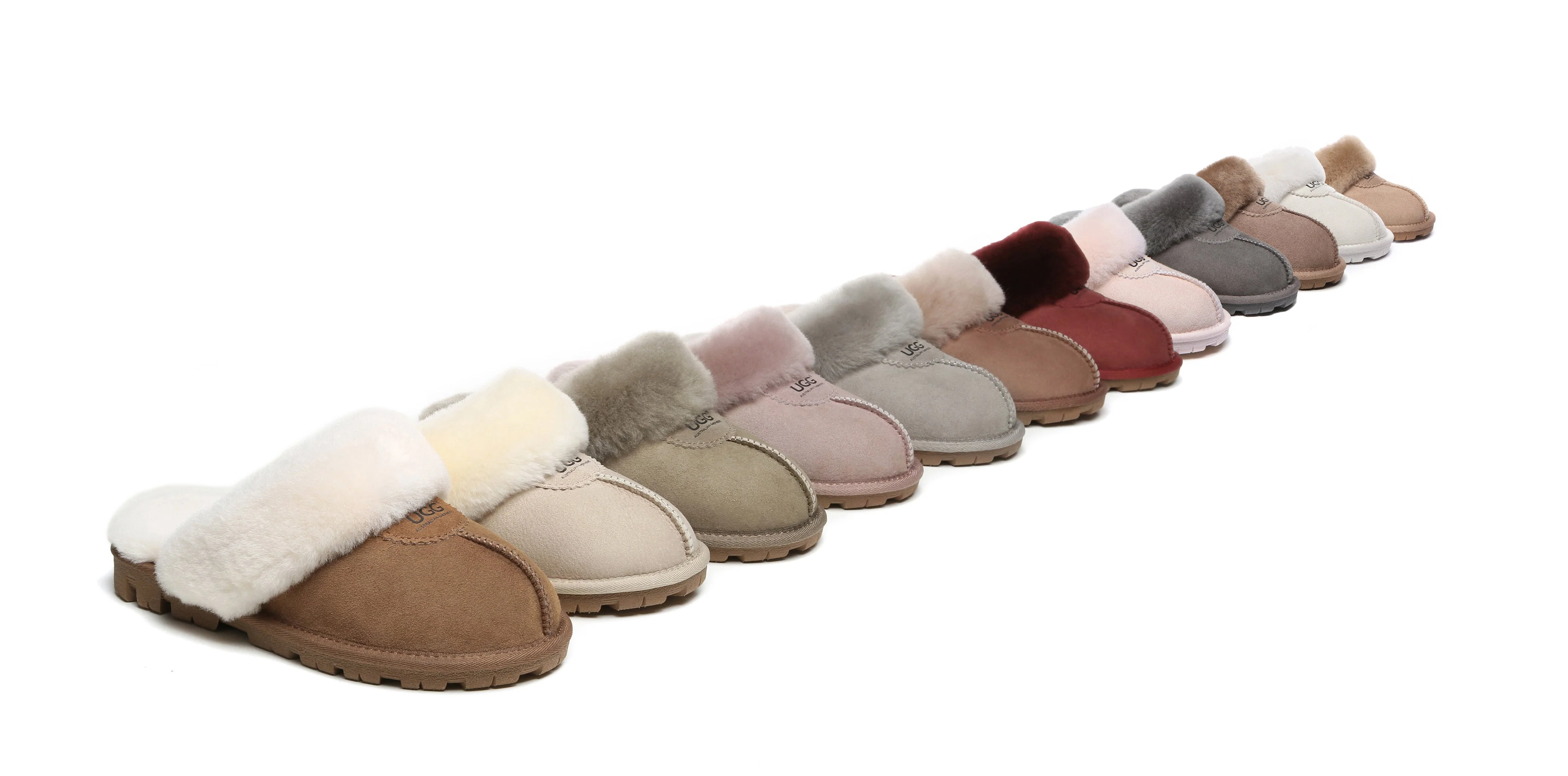 australian shepherd ugg slippers double face sheepskin wool scuff waffle
