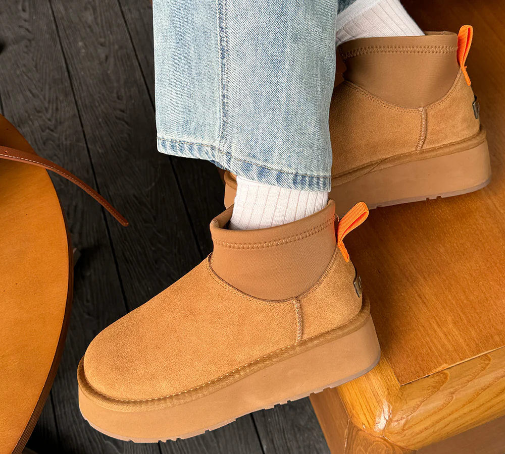ugg everau ugg boots women sheepskin wool stretchy ankle mini platform ethel