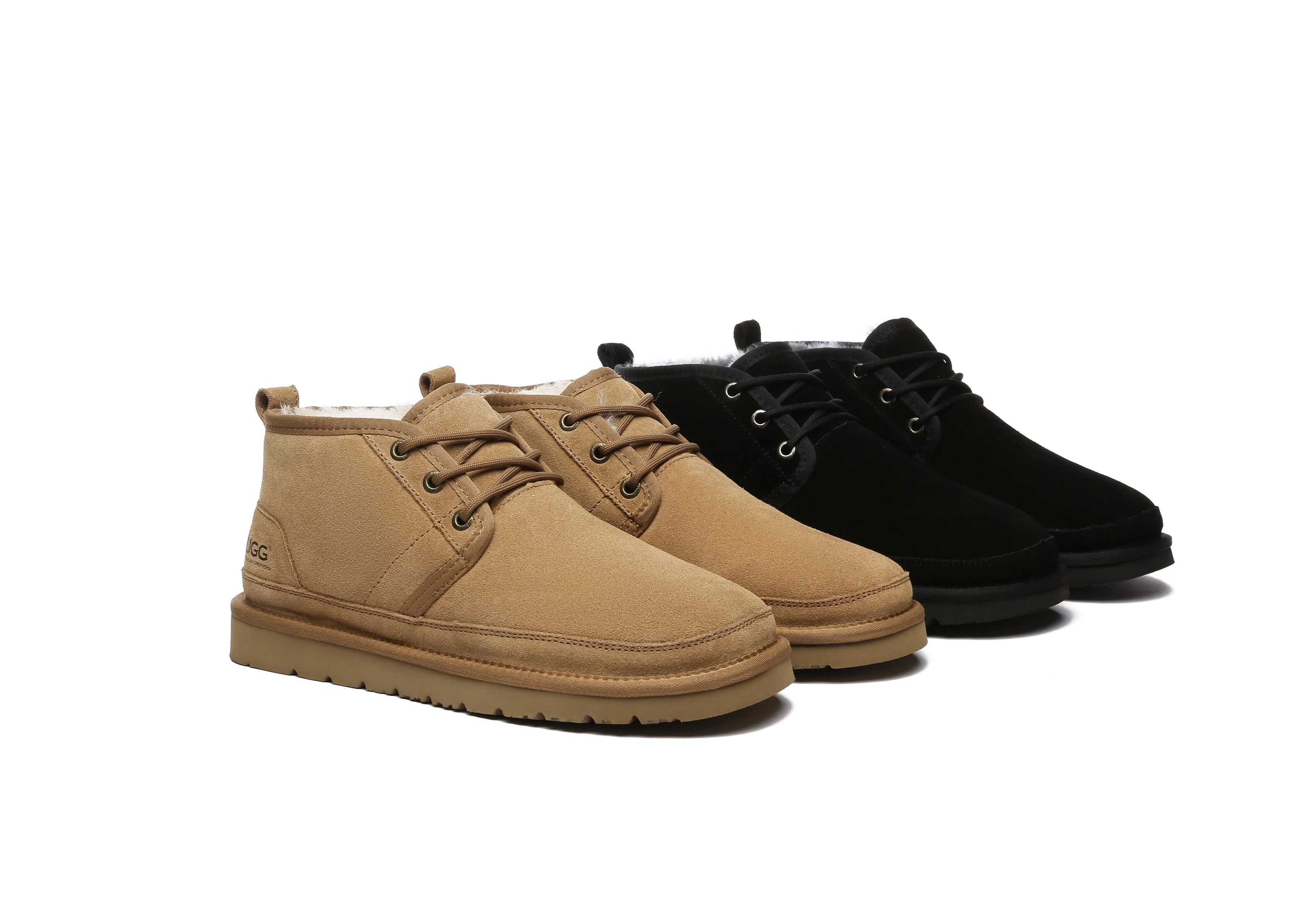 australian shepherd ugg boots men sheepskin wool ankle lace up casual leonard