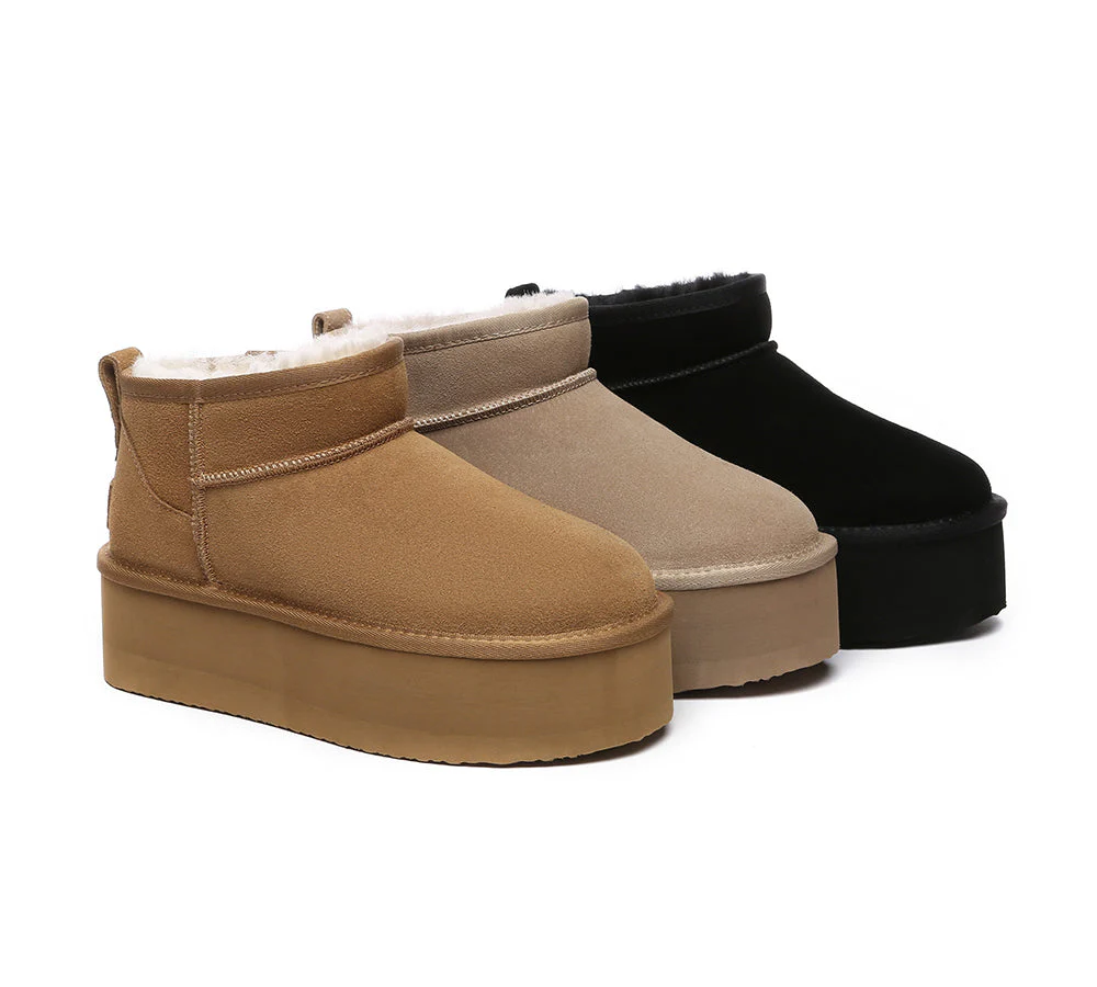 australian shepherd ugg boots sheepskin wool ankle ultra platform saylor