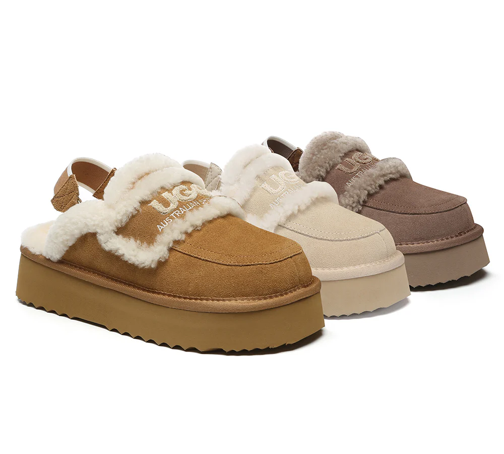 australian shepherd ugg slippers women removable strap slingback platform rilee