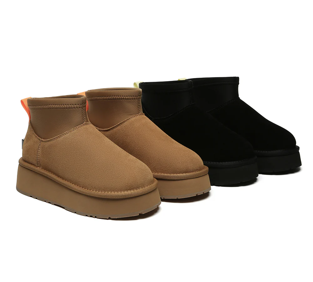 ugg everau ugg boots women sheepskin wool stretchy ankle mini platform ethel