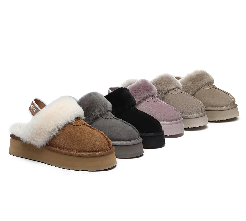 australian shepherd ugg slippers women removable strap slingback platform waffle
