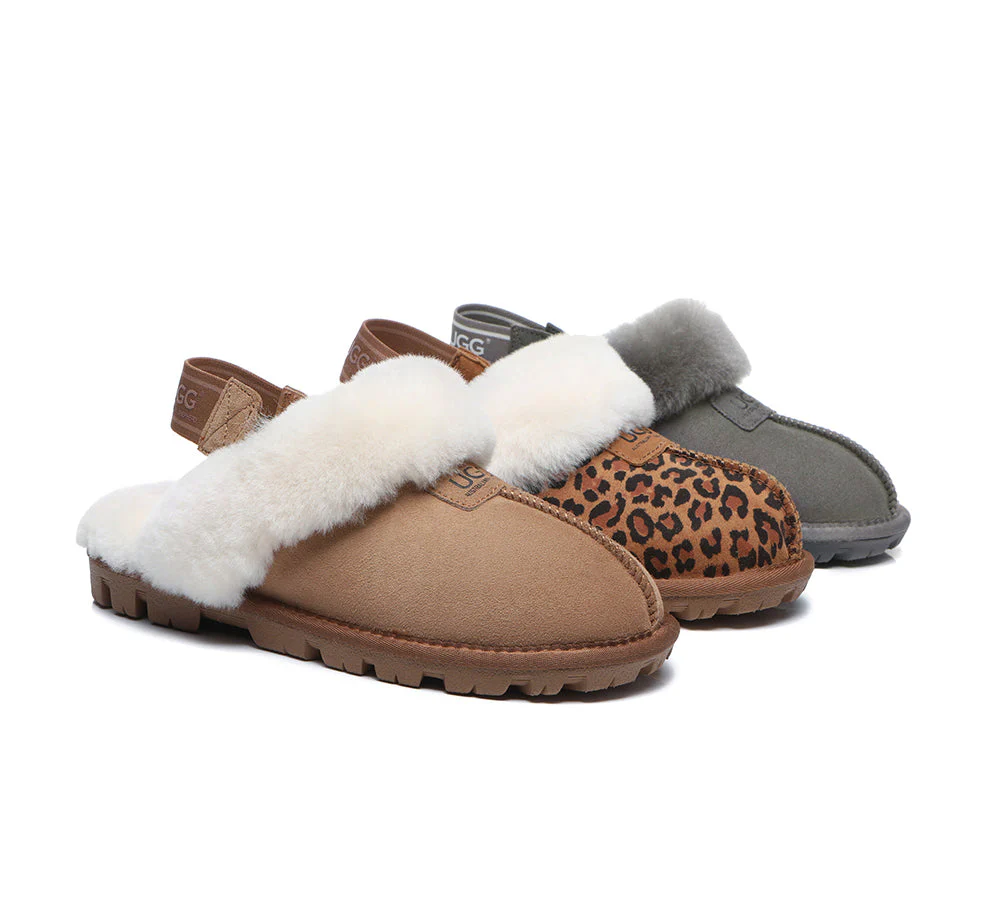 australian shepherd ugg slippers sheepskin wool removable strap slingback suzie