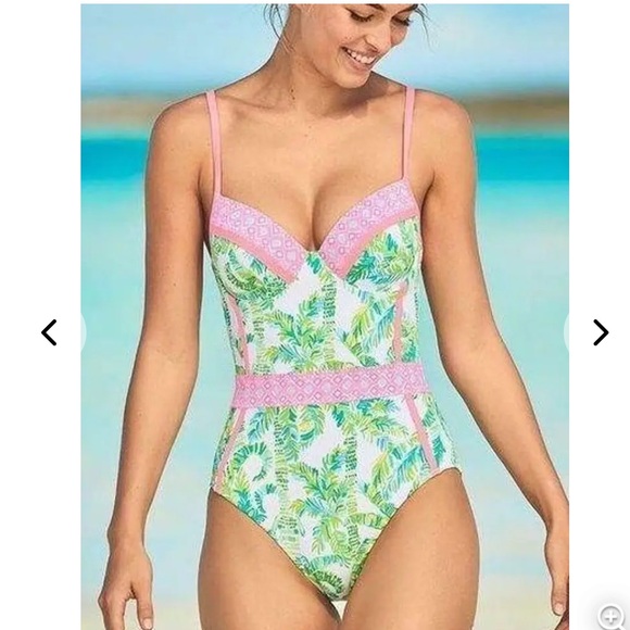 NWT new Lilly Pulitzer 4 small bathing suit swim Palma fresh citrus keep palm