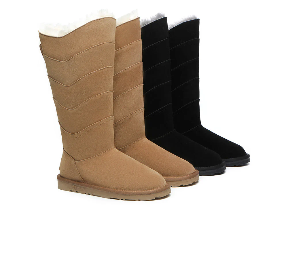 everau ugg boots women premium australian sheepskin wool knee high zipper swanston 5 panel