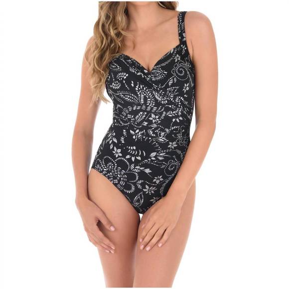 NEW MIRACLESUIT riviera maya dd-cup sanibel underwire surplice one piece swimsui