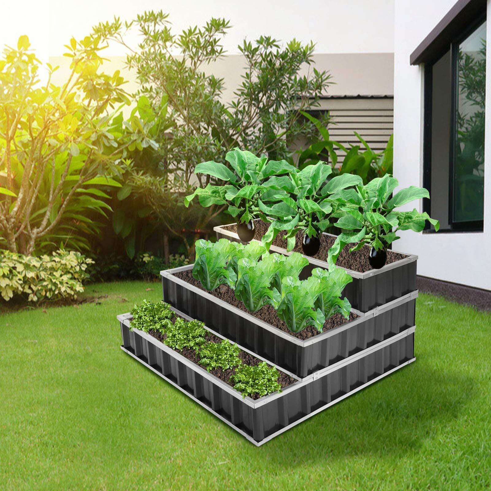 4x4x2ft 3Tier Metal Raised Garden Bed