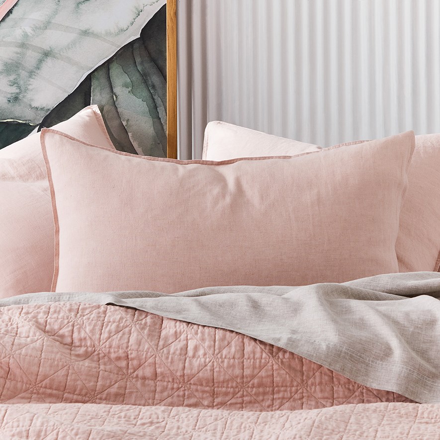 Vintage Washed Linen Nude Pink Pillowcase