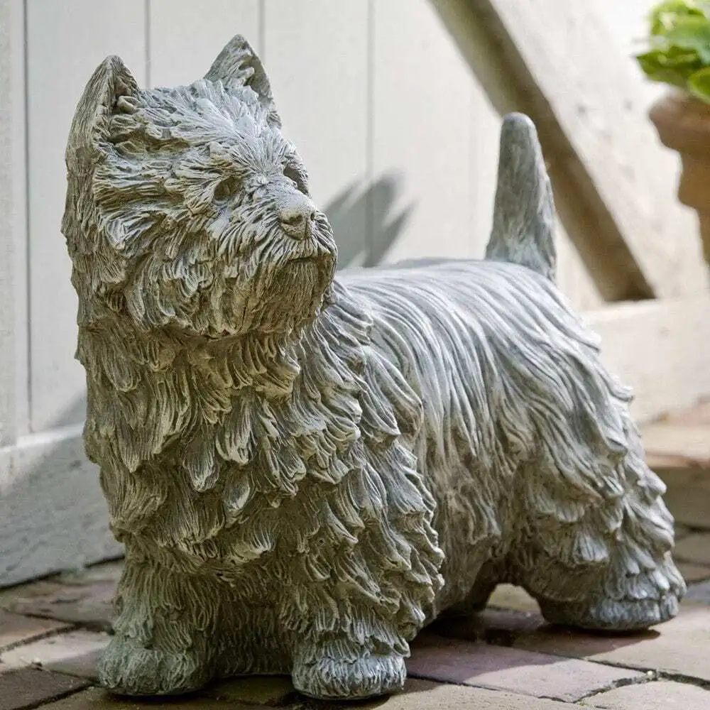 Cast Stone Dog Garden Statue