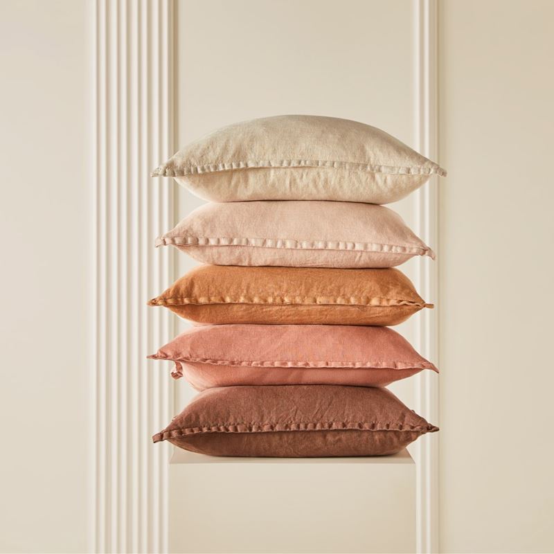 Belgian Dusty Rose Vintage Washed Linen Cushion