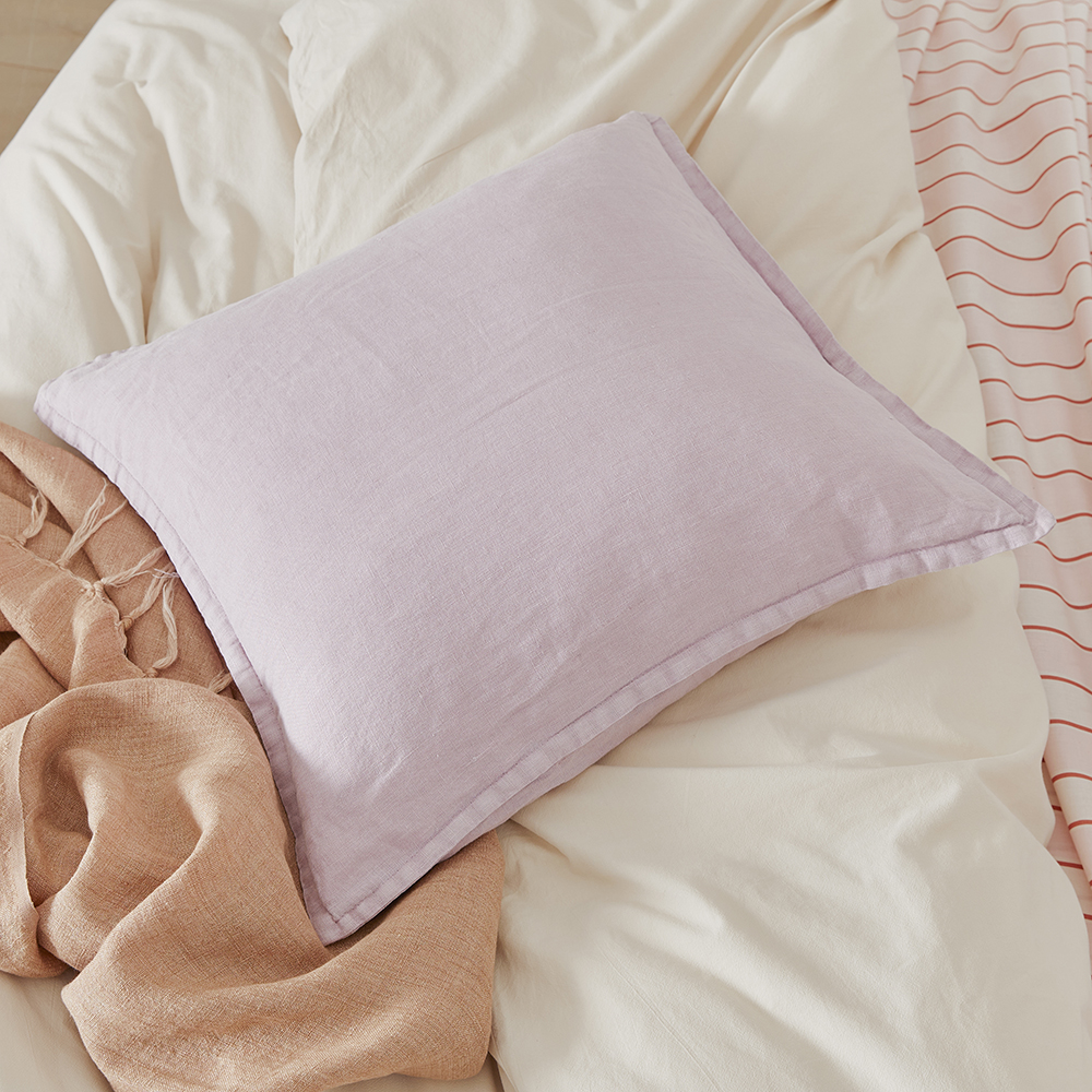 Belgian Vintage Washed Linen Lilac Cushion