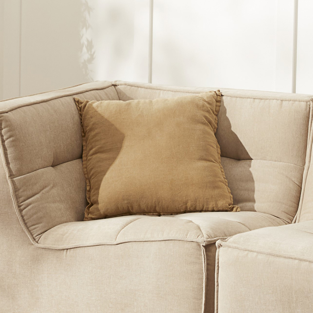 Belgian Tobacco Vintage Washed Linen Cushion