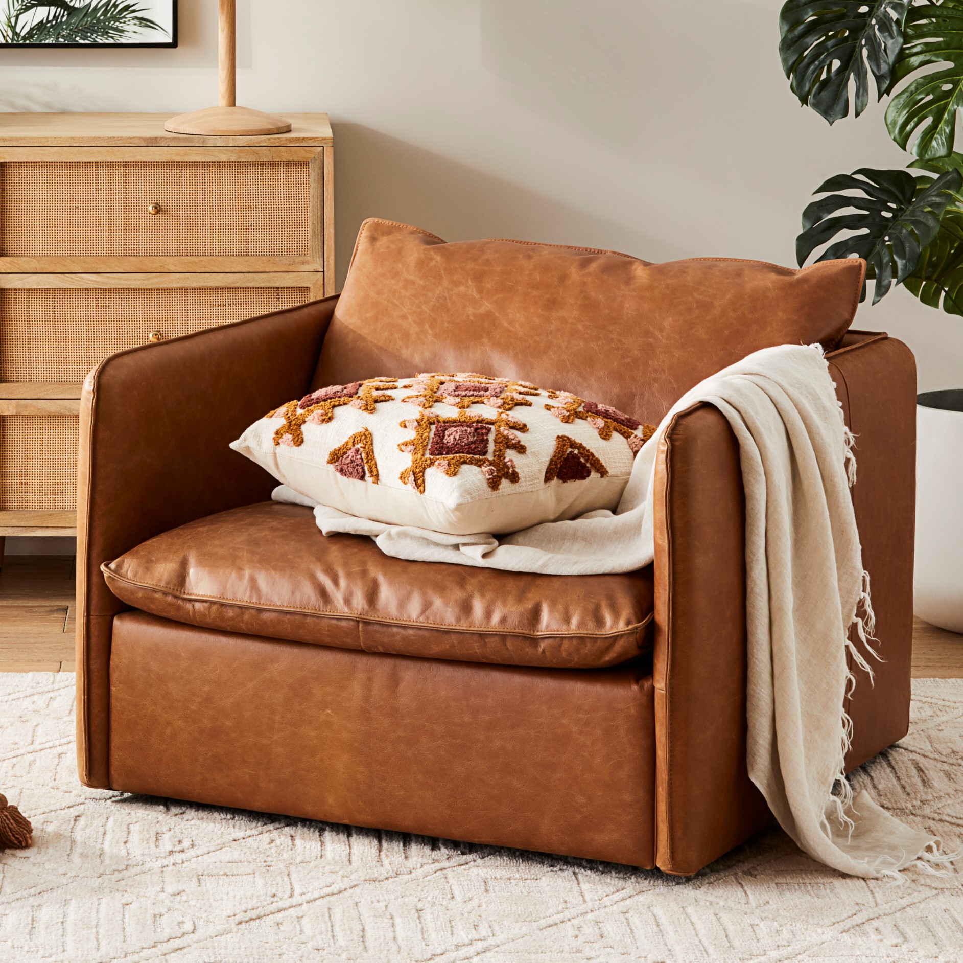 Atticus Tobacco Leather Armchair