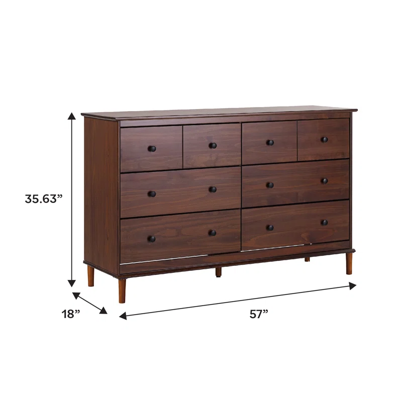 Bhuneshwar 6 Drawer Solid Wood Double Dresser