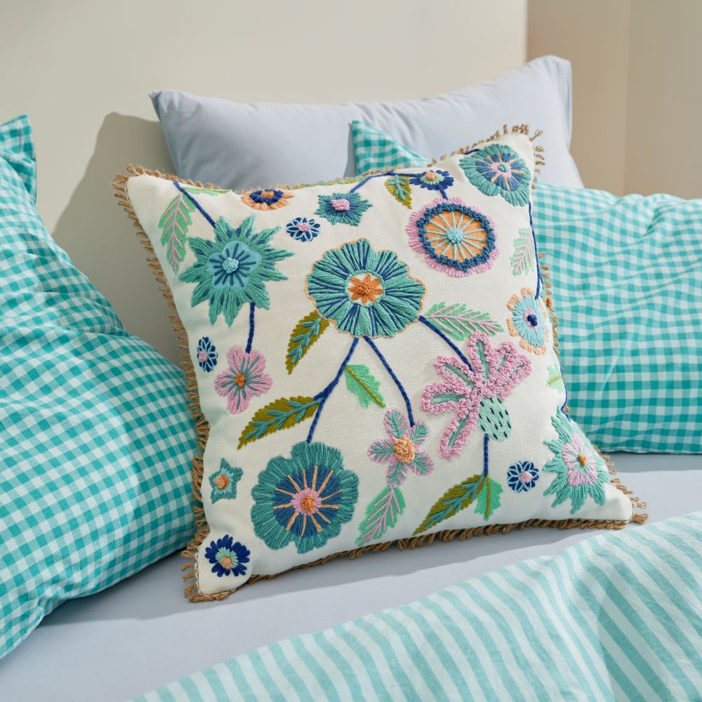 Sia Floral Green Cushion