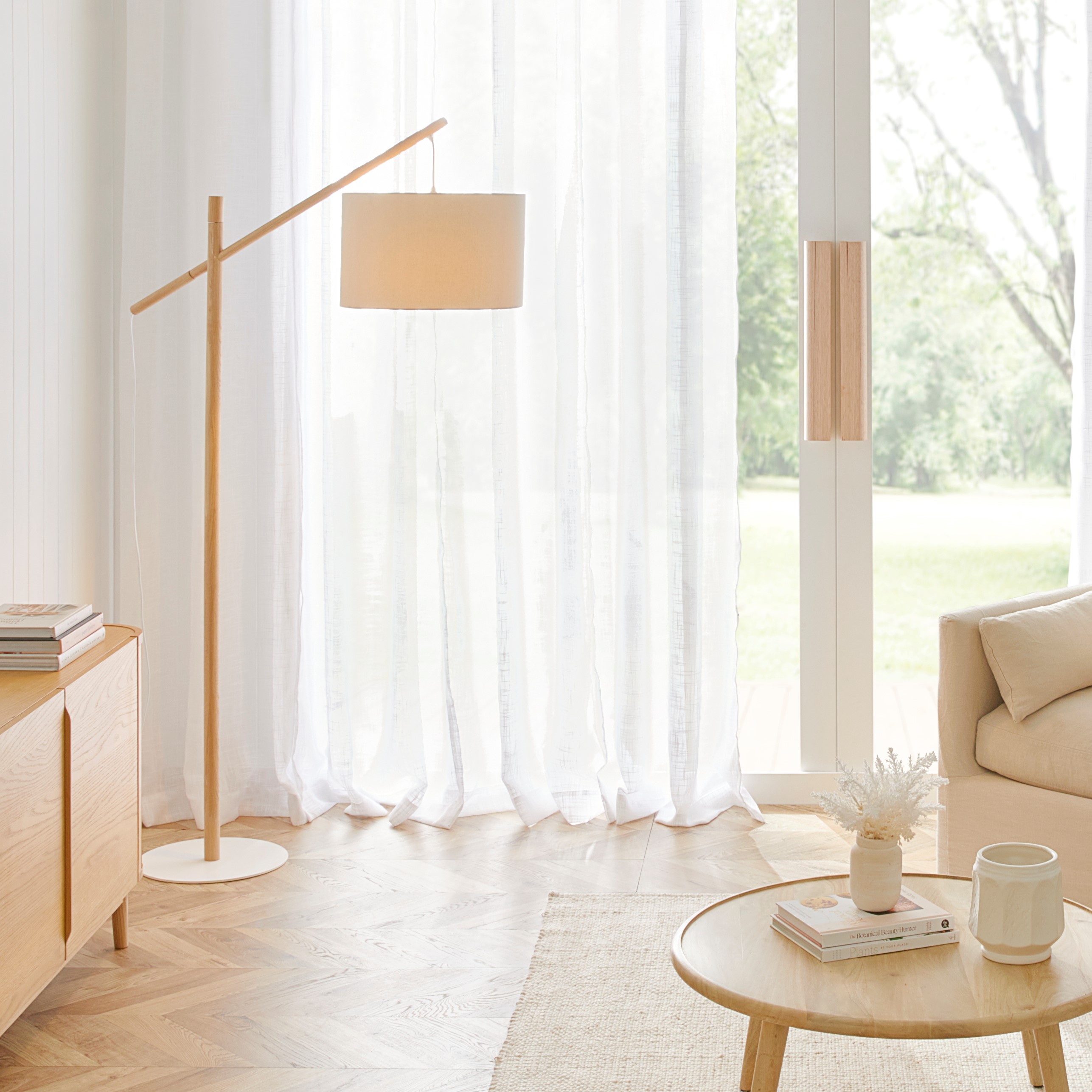 Oslo Natural & White Floor Light