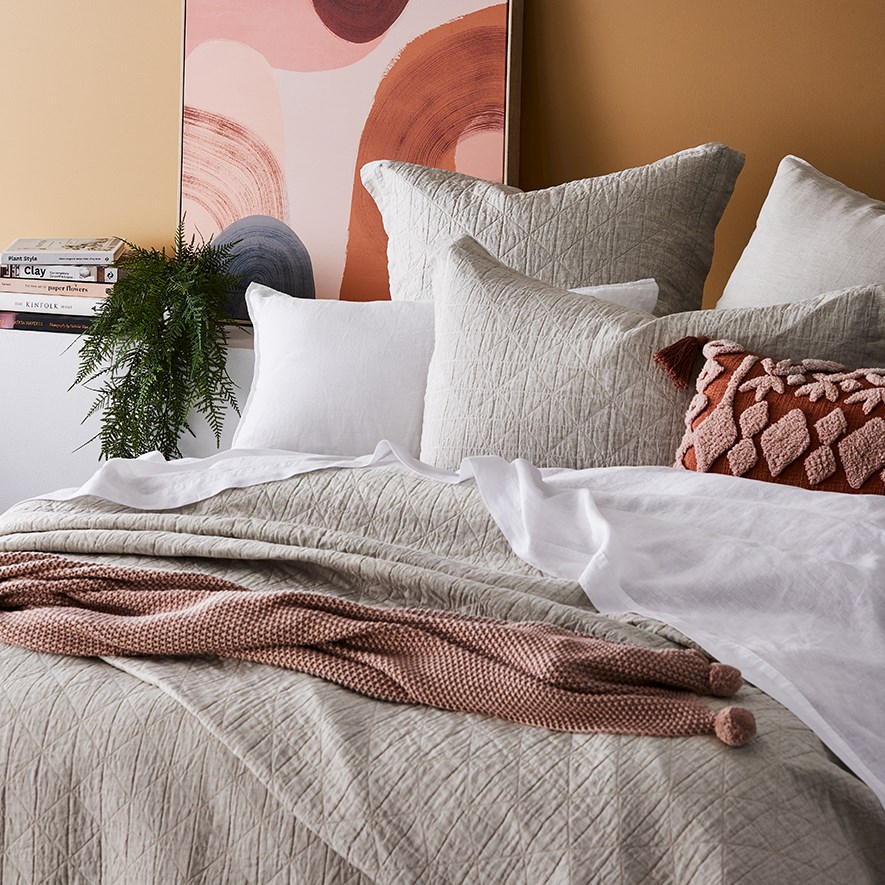 Vintage Washed Linen Coverlet Linen Separates