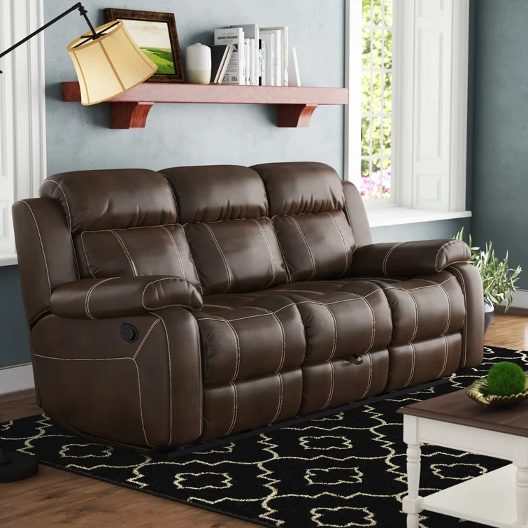 Tuthill 85'' Faux Leather Pillow Top Arm Reclining Sofa