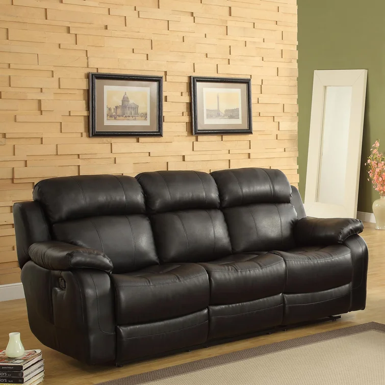 Cox 88'' Faux Leather Pillow Top Arm Reclining Sofa
