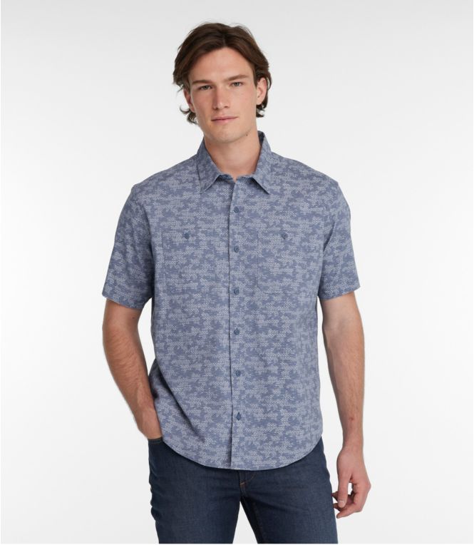 Men's Lakewashed Camp Shirt, Short-Sleeve, Traditional Untucked Fit