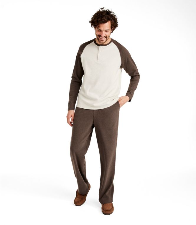 Men's Bean's Cotton Knit Pajamas, Henley PJ Set