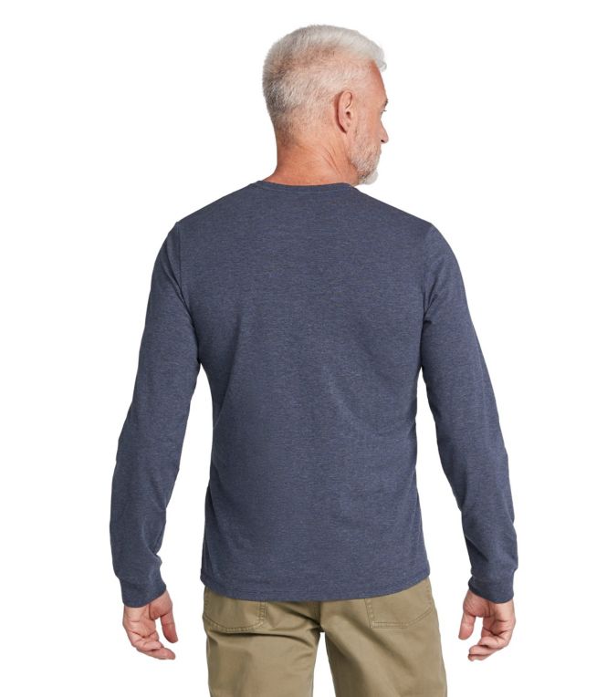 Men's Comfort Stretch Pima Tee Shirt, Long-Sleeve