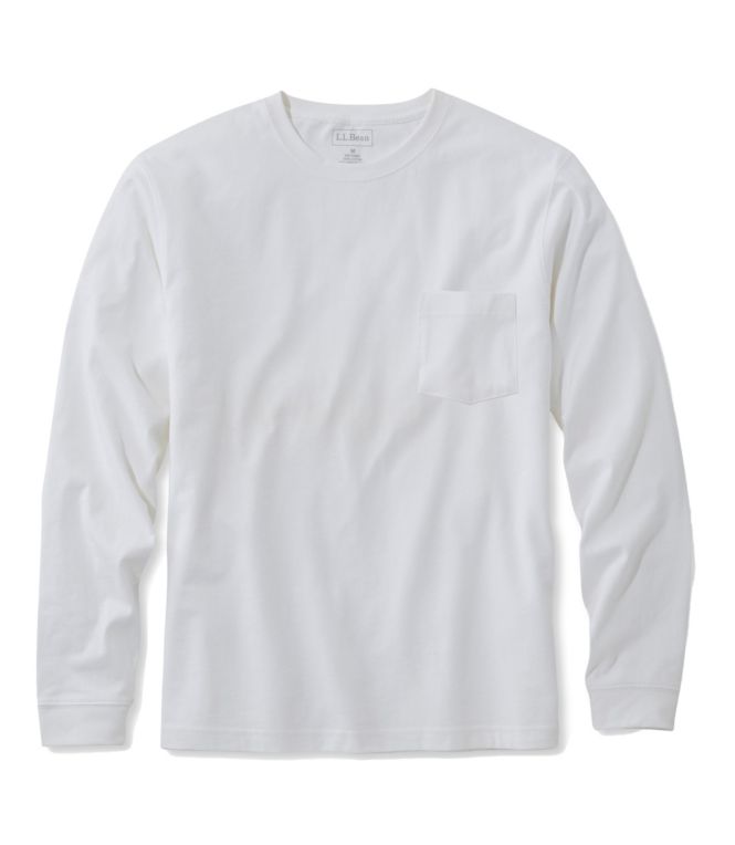 Men's Carefree Unshrinkable Tee with Pocket, Traditional Fit, Long-Sleeve