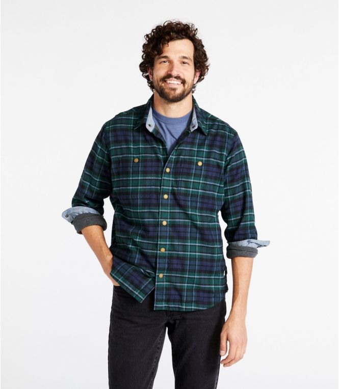 Men's BeanFlex® All-Season Flannel, Waffle-Lined Shirt, Traditional Untucked Fit
