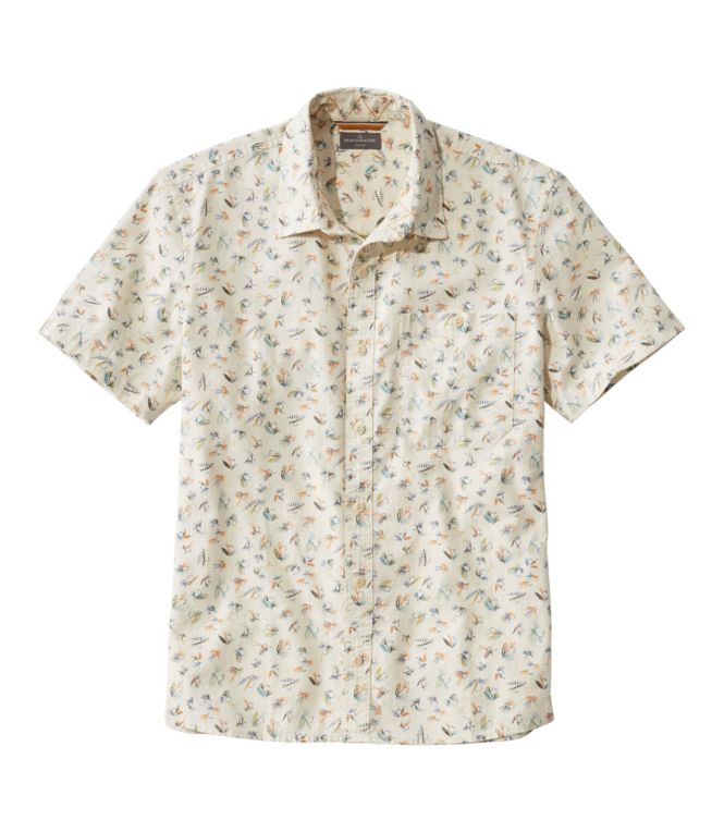 Men's Signature Woven Cotton Shirt, Short-Sleeve, Slim Fit