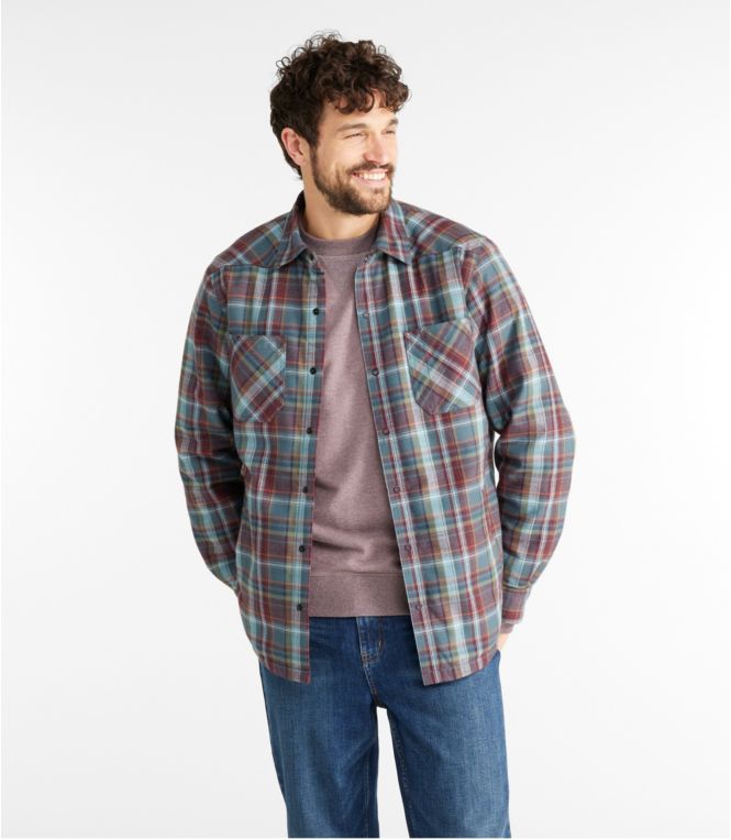 Men's Katahdin Performance Flannel Shirt-Jacket, Hi-Pile Fleece-Lined Plaid