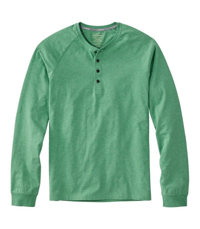 Men's Comfort Stretch Pima Tee Shirt, Long-Sleeve Henley