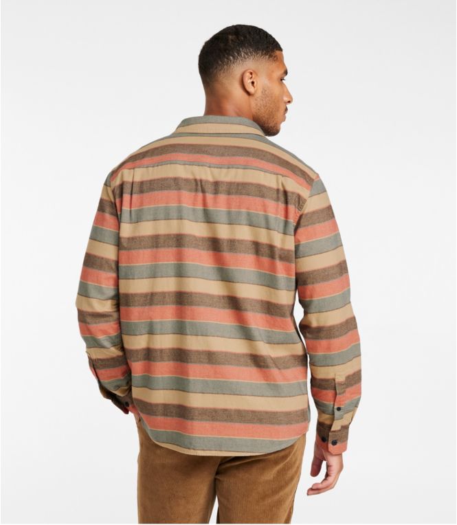 Men's Wicked Soft Flannel Shirt, Stripe, Slightly Fitted Untucked Fit