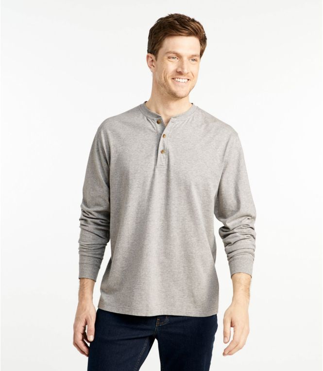 Men's Carefree Unshrinkable Tee, Traditional Fit, Long-Sleeve Henley