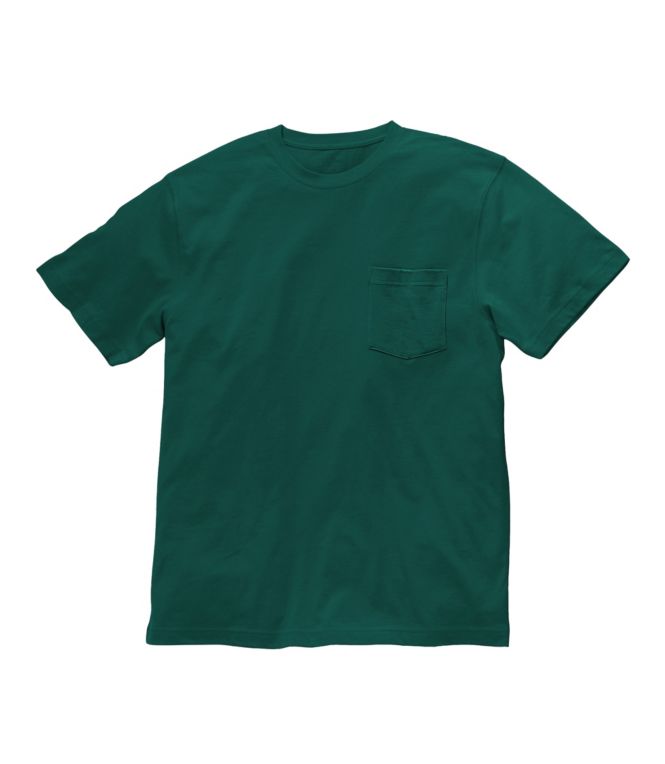 Men's Carefree Unshrinkable Tee with Pocket, Traditional Fit