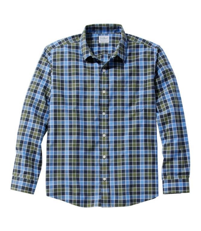 Men's Wrinkle-Free Ultrasoft Brushed Cotton Shirt, Long-Sleeve, Traditional Untucked Fit
