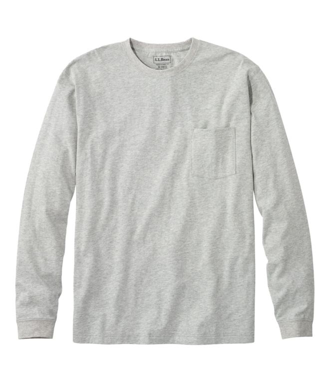 Men's Carefree Unshrinkable Tee with Pocket, Traditional Fit, Long-Sleeve