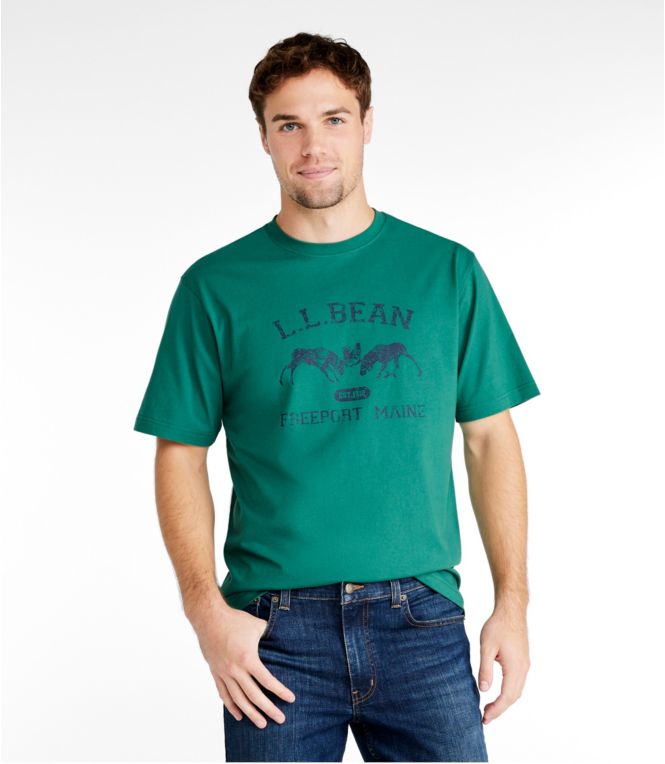 Men's Carefree Unshrinkable Tee, L.L.Bean Logo, Short-Sleeve