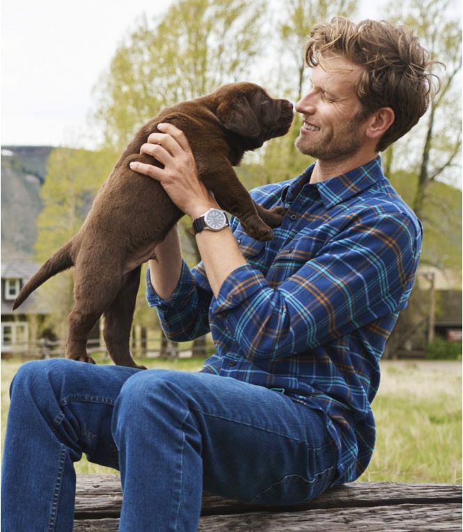 Men's Organic Flannel Shirt, Slightly Fitted