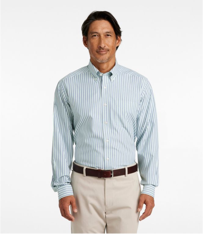 Men's Wrinkle-Free Pinpoint Oxford Cloth Shirt, Traditional Fit Stripe