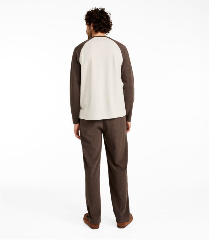 Men's Bean's Cotton Knit Pajamas, Henley PJ Set