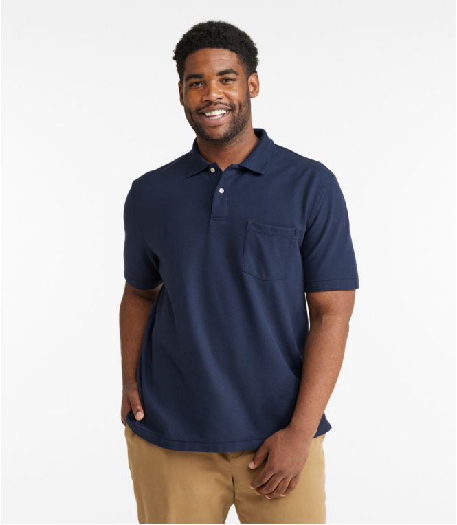 Men's Premium Double L® Polo, Hemmed Short-Sleeve with Pocket