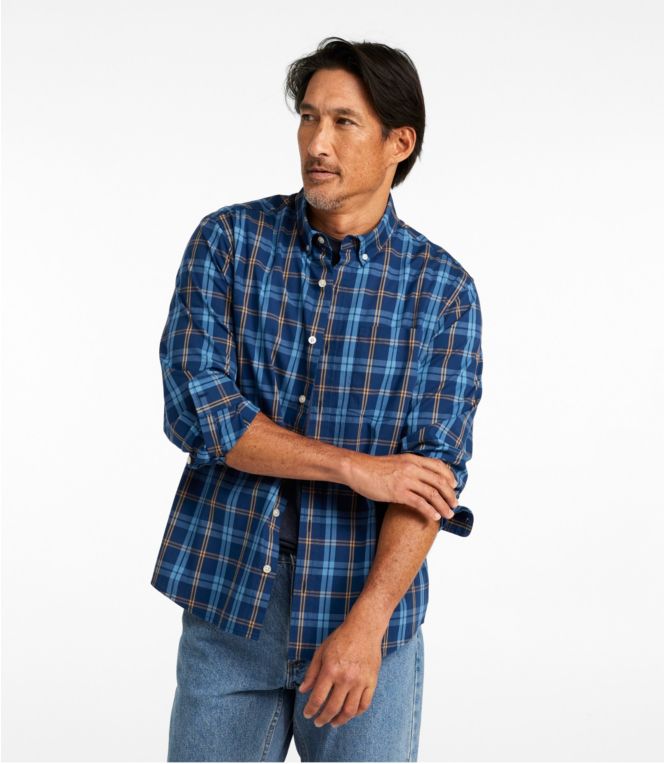 Men's Signature Stretch Poplin Shirt, Long-Sleeve, Slim Fit