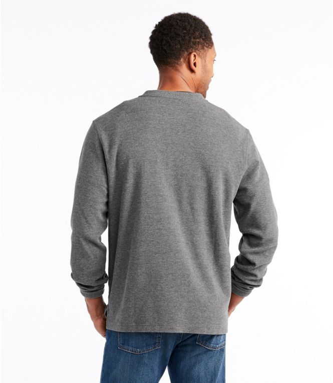 Men's Unshrinkable Mini-Waffle Henley, Long-Sleeve Traditional Fit