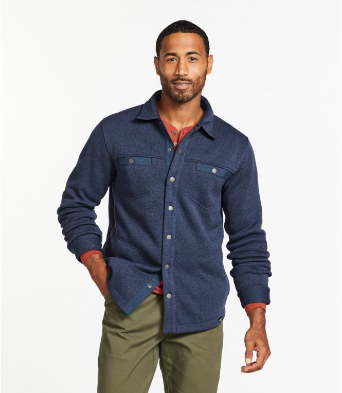 Men's Bean's Sweater Fleece Shirt Jac