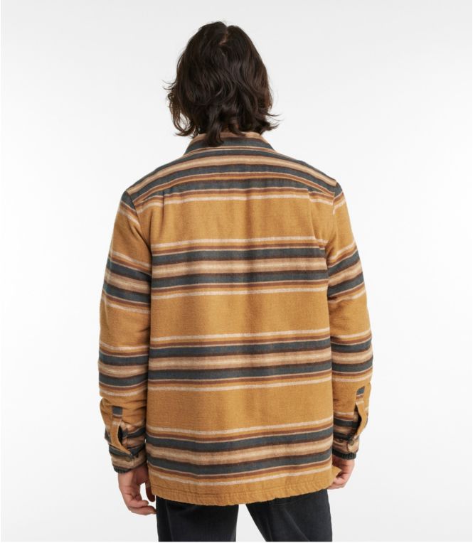 Men's PrimaLoft Lined Chamois Shirt Jac, Traditional Untucked Fit, Stripe