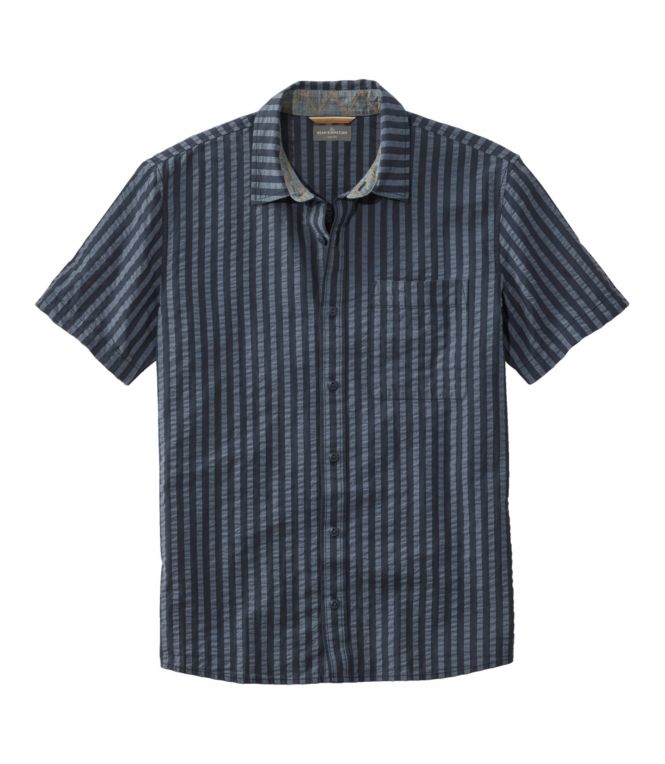 Men's Signature Seersucker Madras Shirt, Short-Sleeve